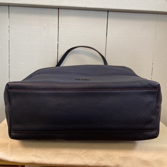 Coach Nylon & Leather Large Tote In Midnight Blue - Picture 10 of 17